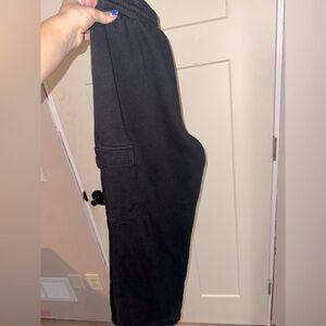 LIKE NEW straight leg black cargo sweats